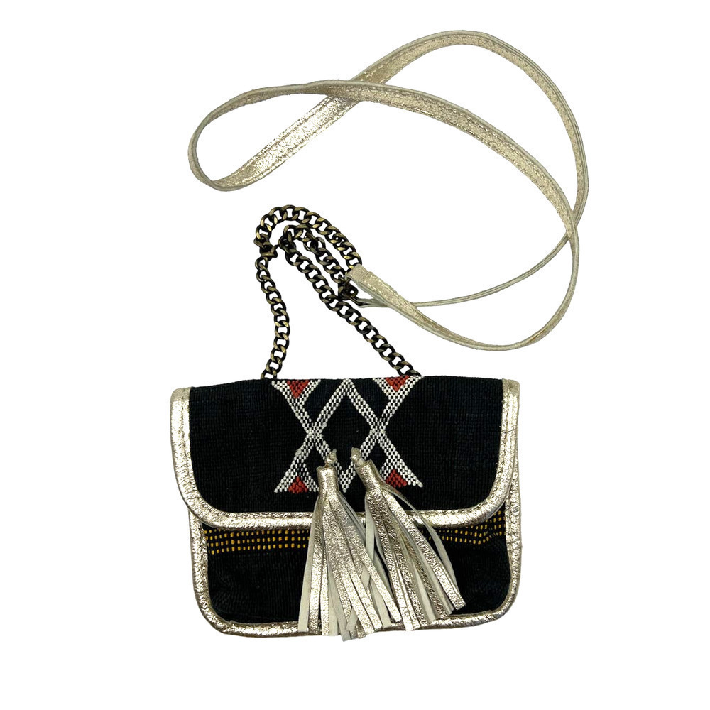 jadeTRIBE Tassel Bohemian Crossbody Purse Black Bag